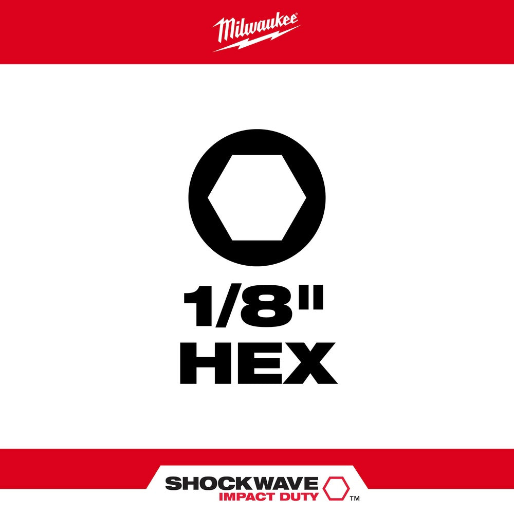 Milwaukee 48-32-4704 SHOCKWAVE™ Impact Hex 1/8 in. Insert Bit