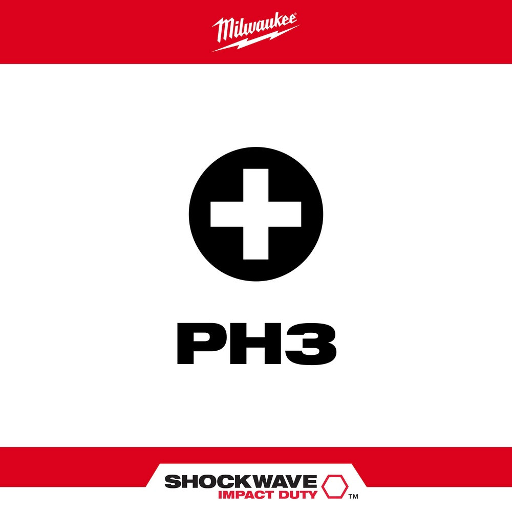 Milwaukee 48-32-4963 SHOCKWAVE Impact Duty™ 2" PH3 Bit 2PK