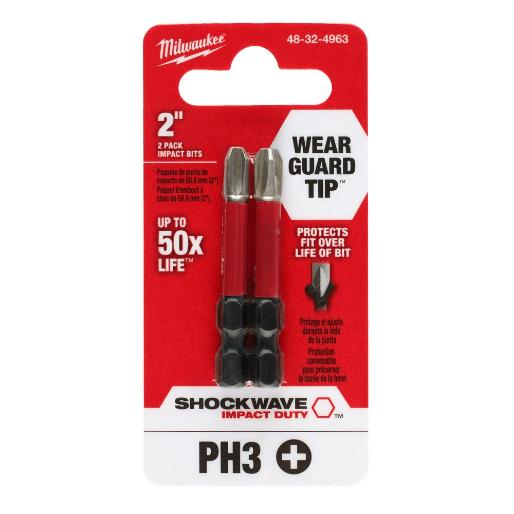 Milwaukee 48-32-4963 SHOCKWAVE Impact Duty™ 2" PH3 Bit 2PK