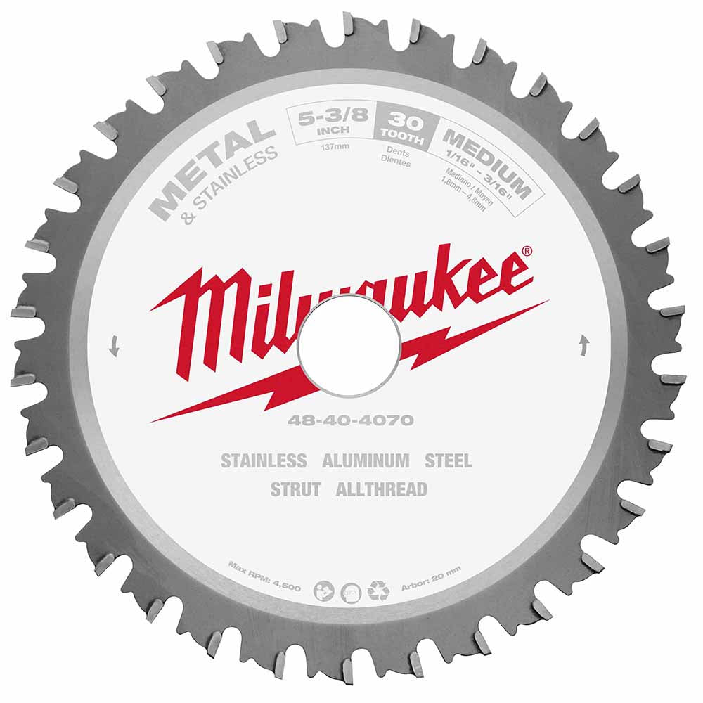 Milwaukee 48-40-4070 5-3/8” Metal Saw Blade 30 Tooth Ferrous - 2