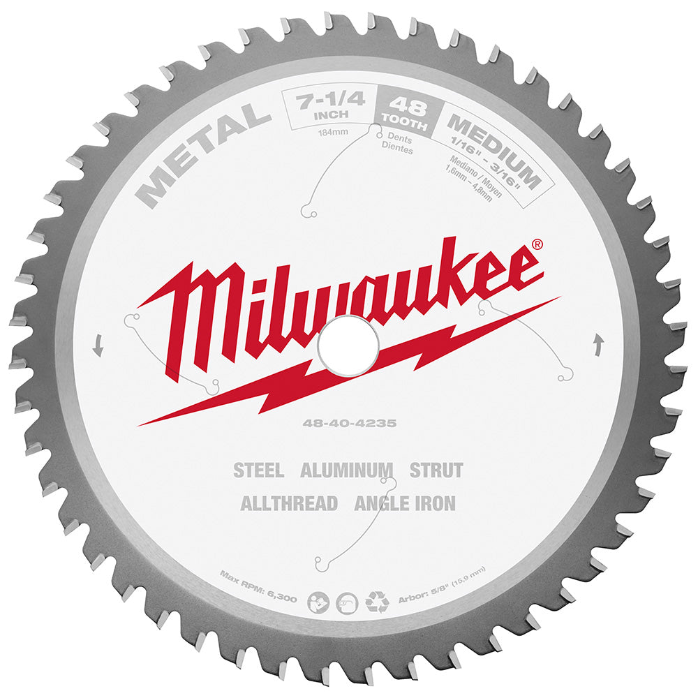 Milwaukee  48-40-4235 7-1/4" 48T METAL CSB, 5/8"