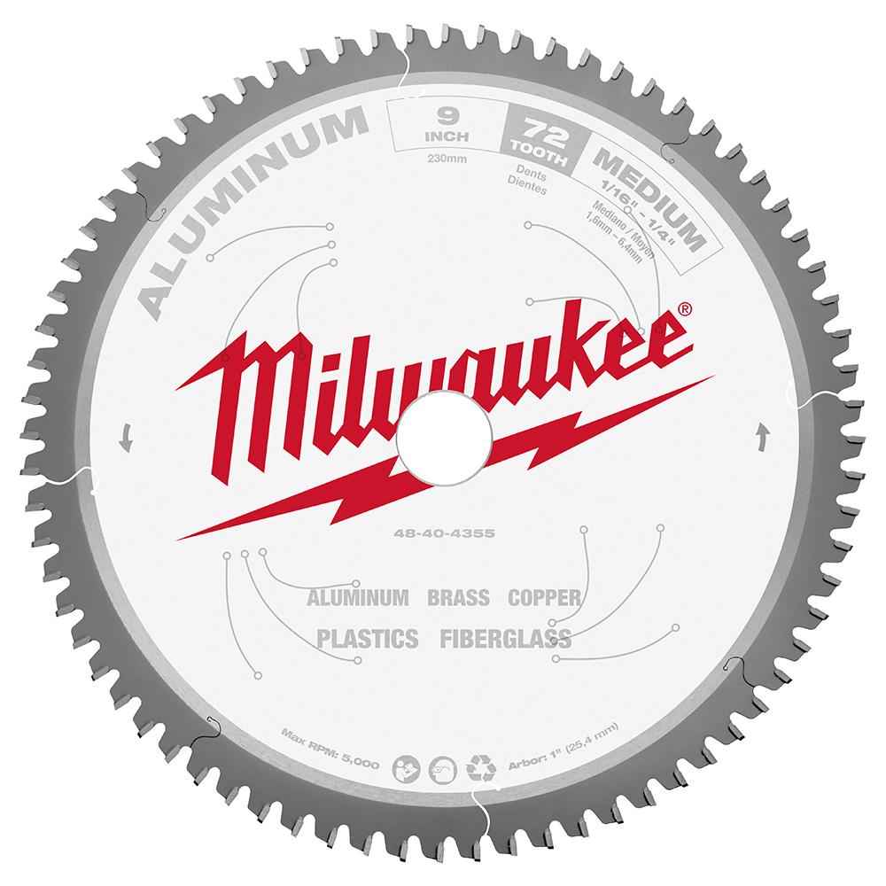 Milwaukee  48-40-4355 9" 72T ALUMINUM CSB, 1"