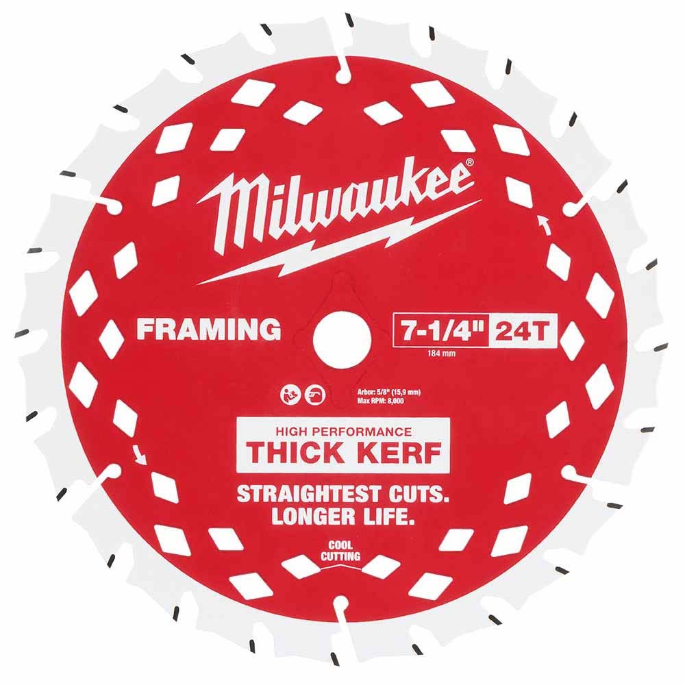 Milwaukee 48-41-0740 7-1/4" 24T Thick Kerf Framing Circular Saw Blade