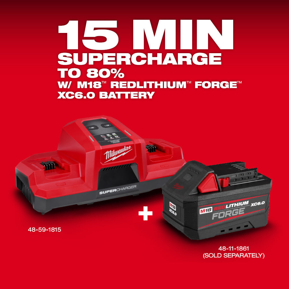 Milwaukee 48-59-1815 M18 Dual Bay Simultaneous Super Charger - 5