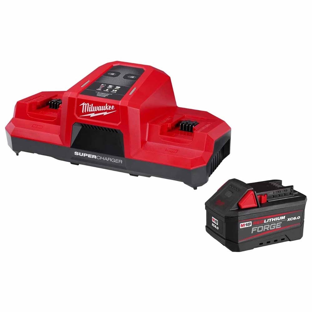 Milwaukee 48-59-1861 M18 18V Lithium-Ion High Output Starter Kit with FORGE 6.0Ah Battery and Rapid Charger