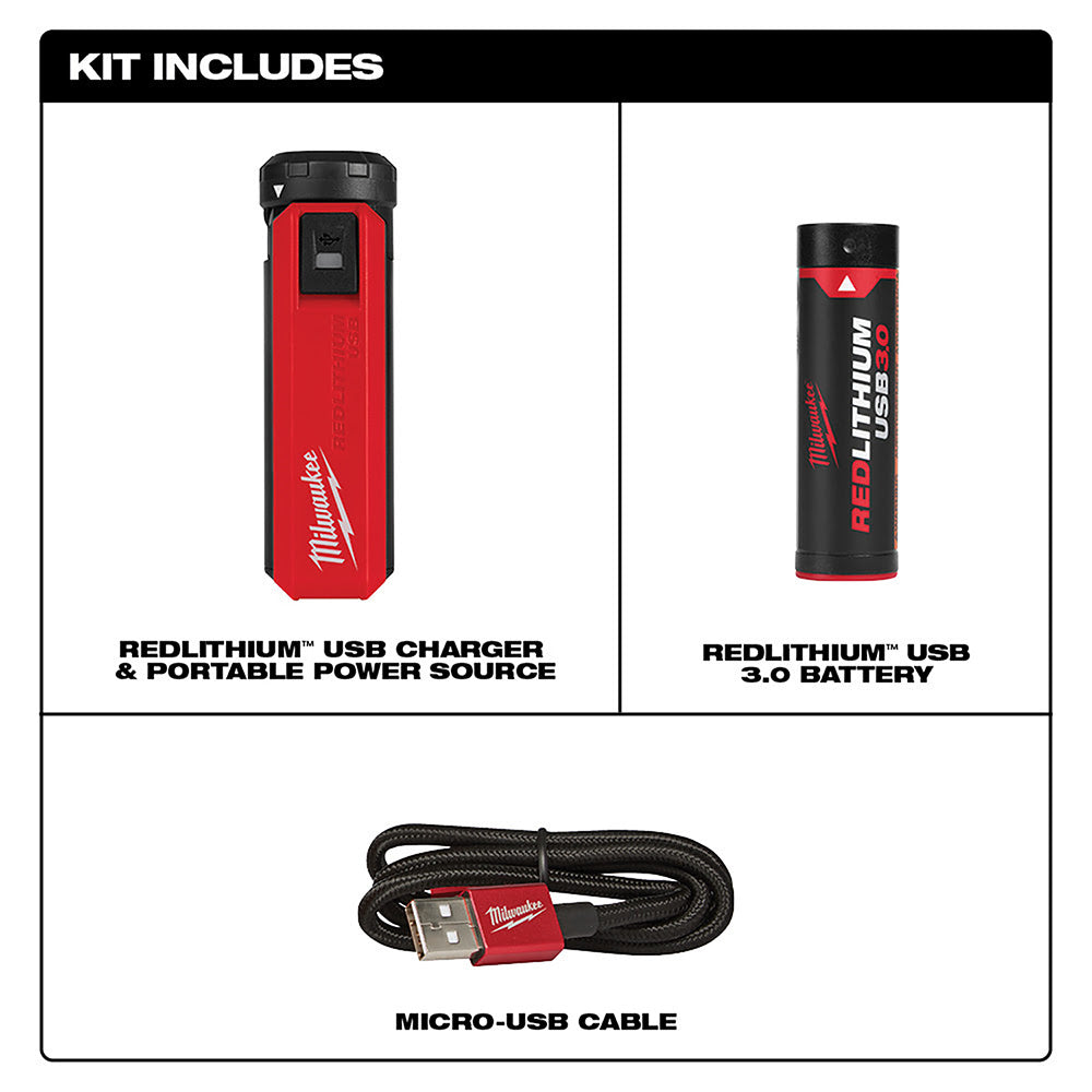 Milwaukee 48-59-2013 REDLITHIUM USB Charger & Portable Power Source Kit - 2