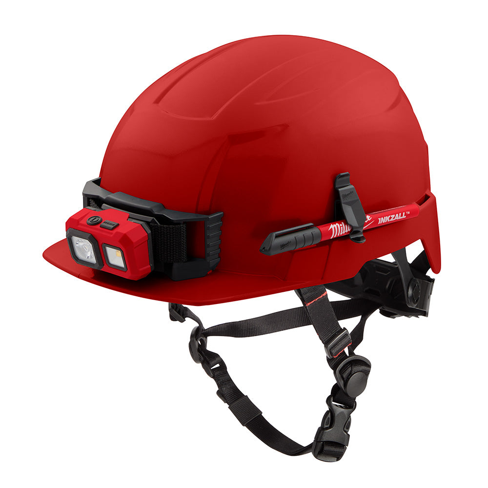 Milwaukee 48-73-1329 BOLT Red Front Brim Safety Helmet (USA) - Type 2, Class E, Non-Vented