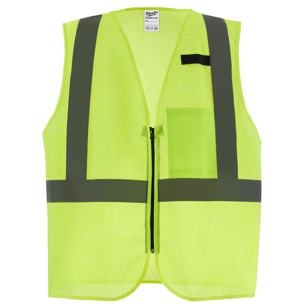 Milwaukee 48-73-2252 Class 2 High Visibility Yellow Mesh One Pocket Safety Vest - L/XL (CSA)