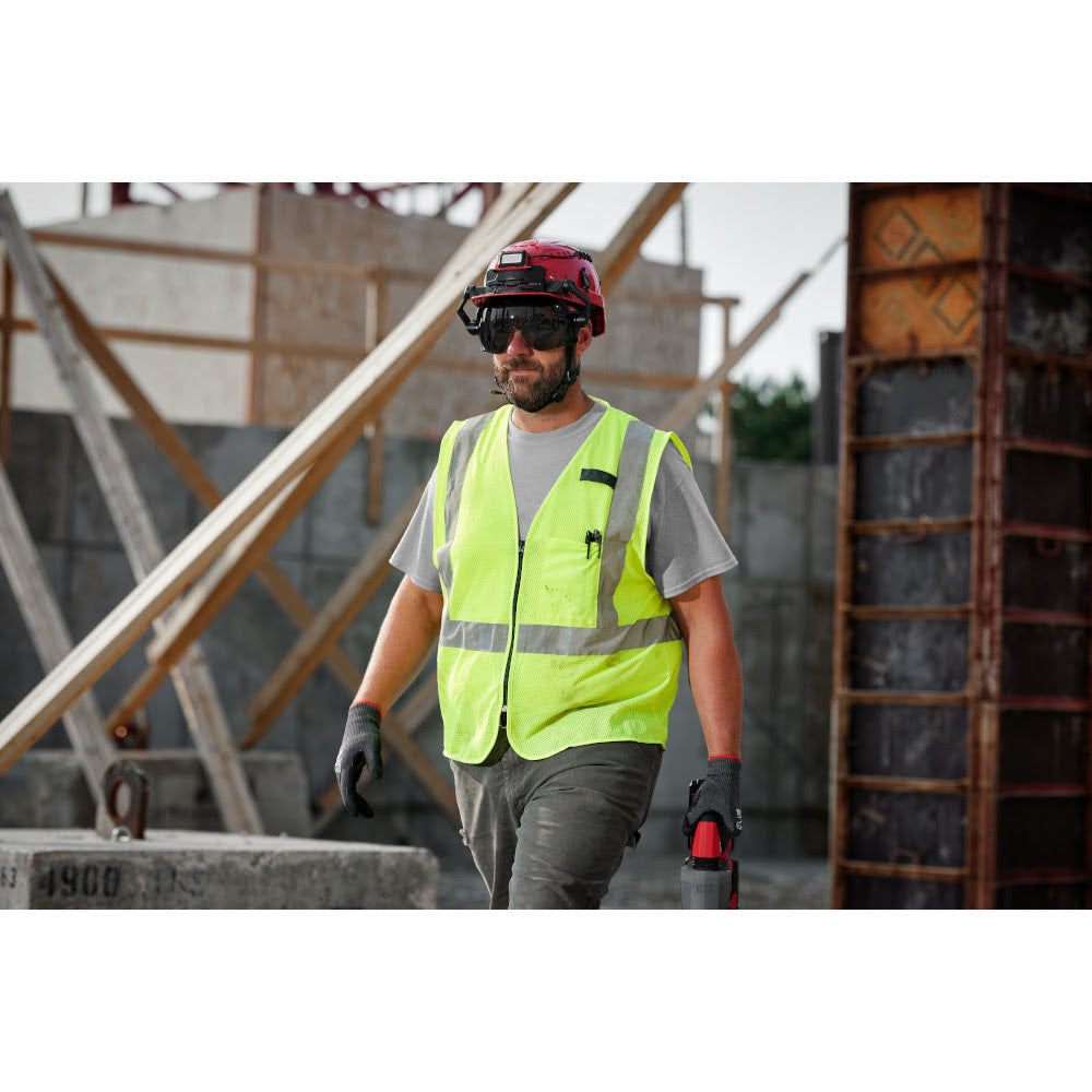 Milwaukee 48-73-2252 Class 2 High Visibility Yellow Mesh One Pocket Safety Vest - L/XL (CSA) - 6