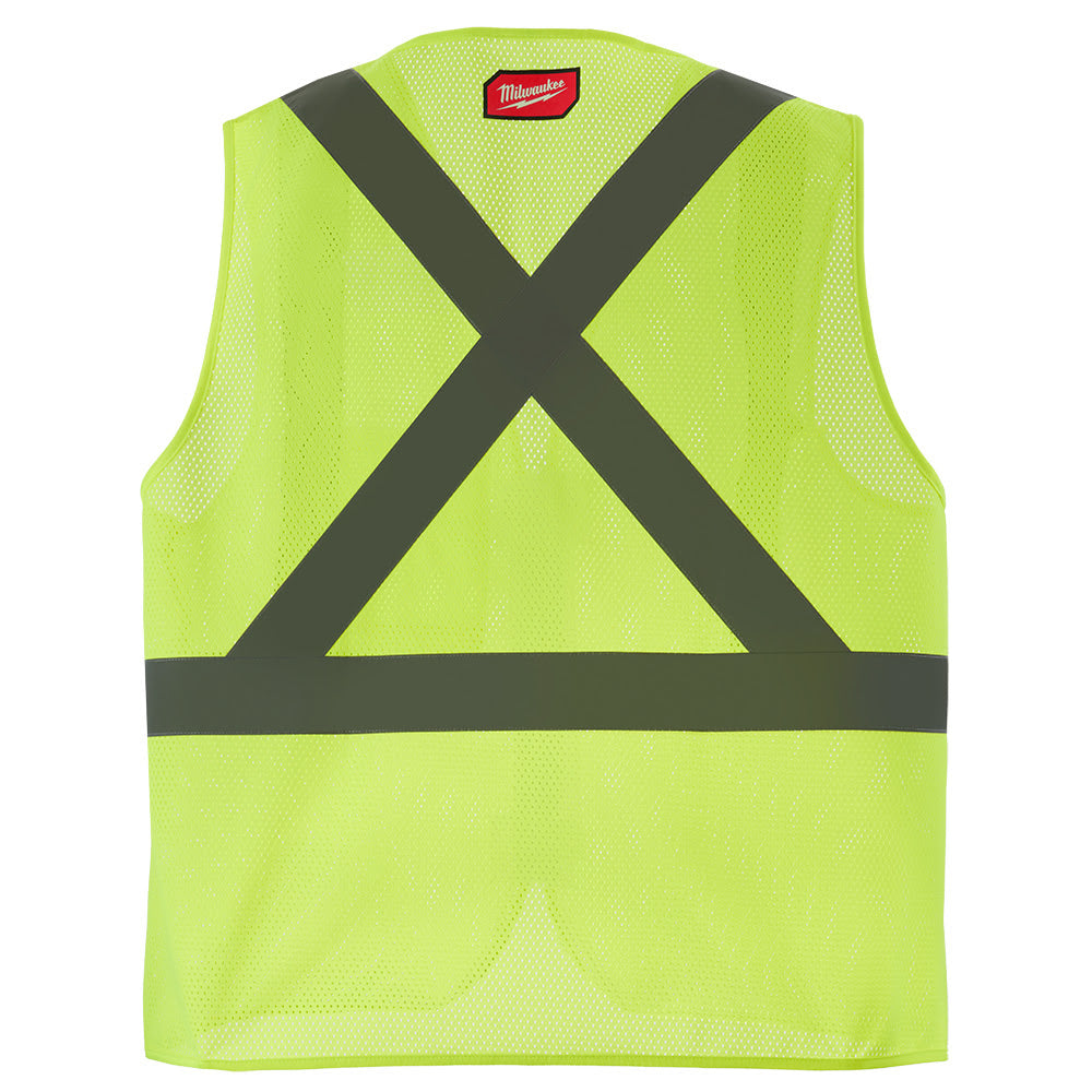 Milwaukee 48-73-2252 Class 2 High Visibility Yellow Mesh One Pocket Safety Vest - L/XL (CSA) - 8