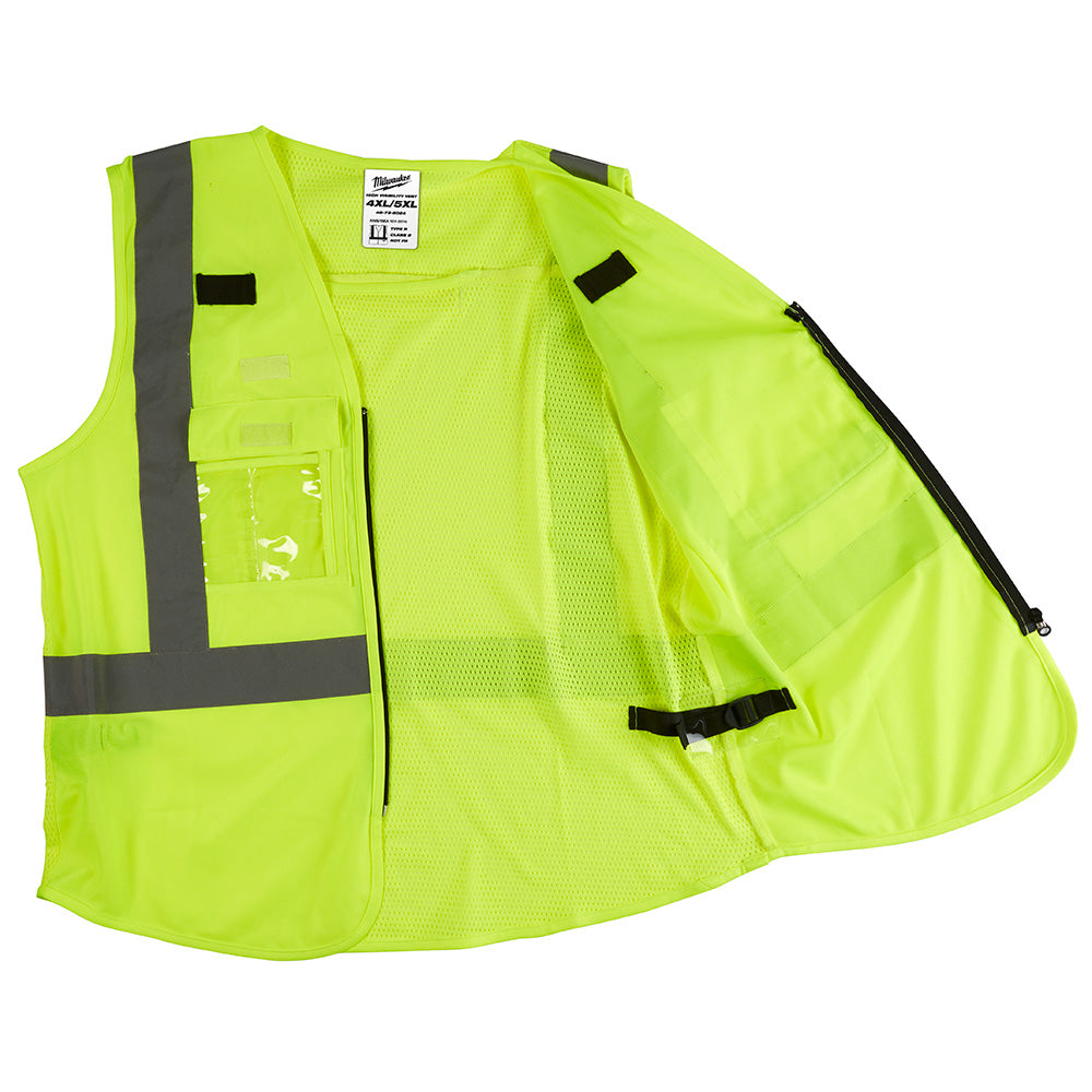 Milwaukee 48-73-5024 Class 2 - High Visibility Yellow Safety Vest - 4X/5X - 2