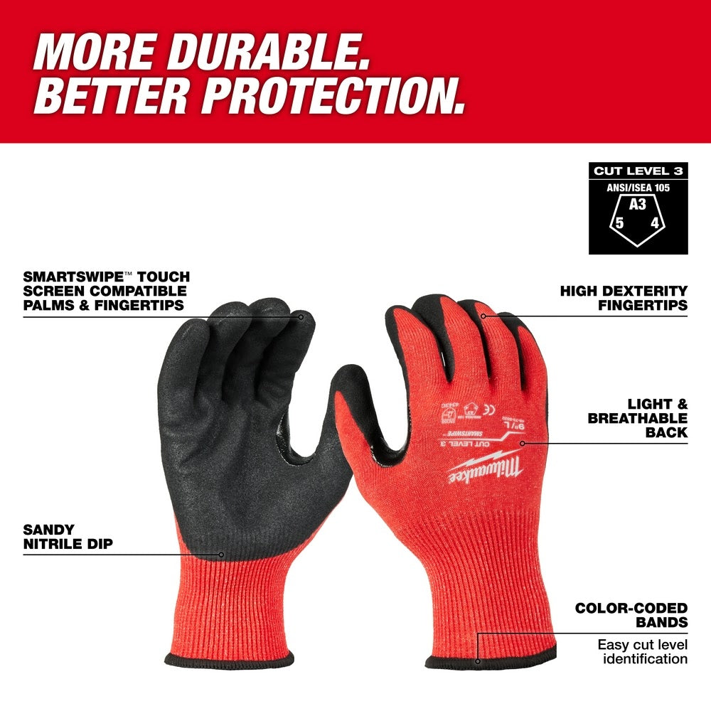 Milwaukee 48-73-8631E Cut Level 3 Nitrile Dipped Gloves - M - 2