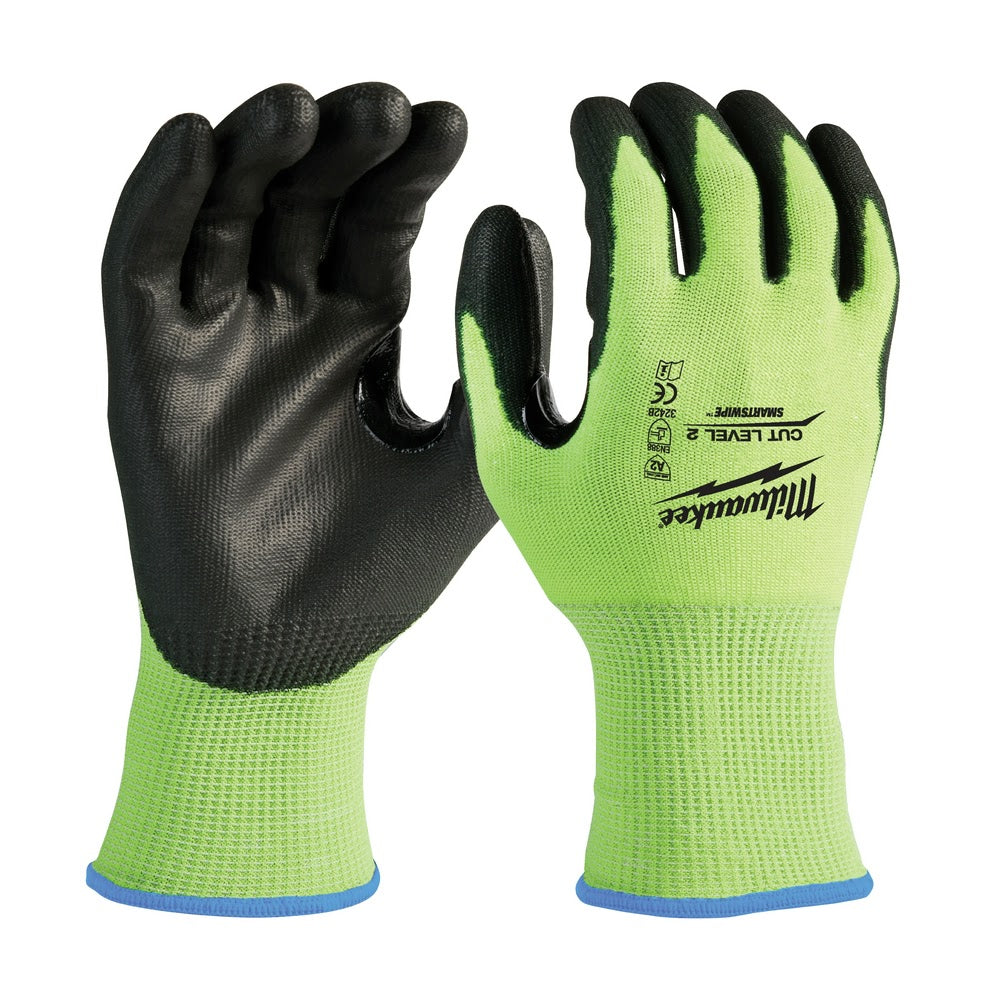 Milwaukee 48-73-8923B 12PK High Visibility Cut Level 2 Polyurethane Dipped Safety Gloves - X-Large