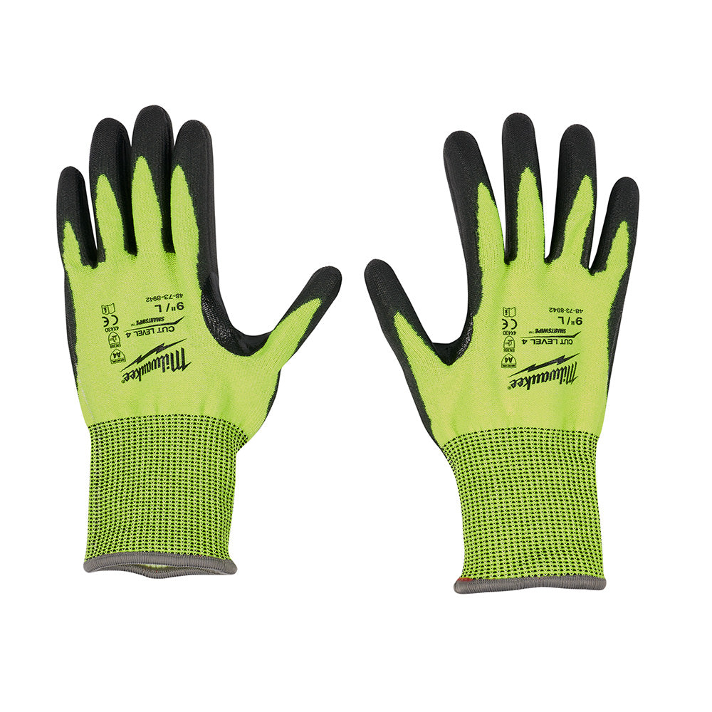 Milwaukee 48-73-8943 High Visibility Cut Level 4 Polyurethane Dipped Safety Gloves - X-Large - 2