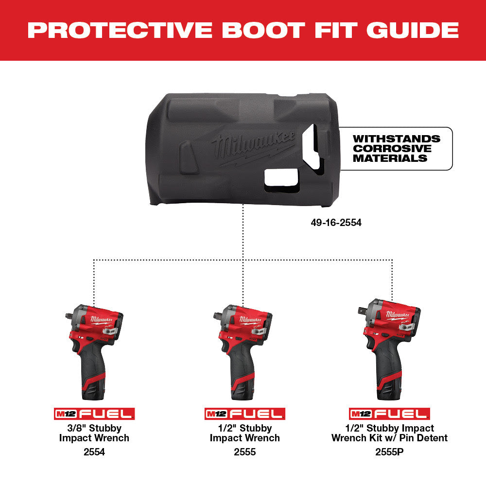 Milwaukee 49-16-2554 M12 Fuel Stubby Impact Driver Protective Boot - 2