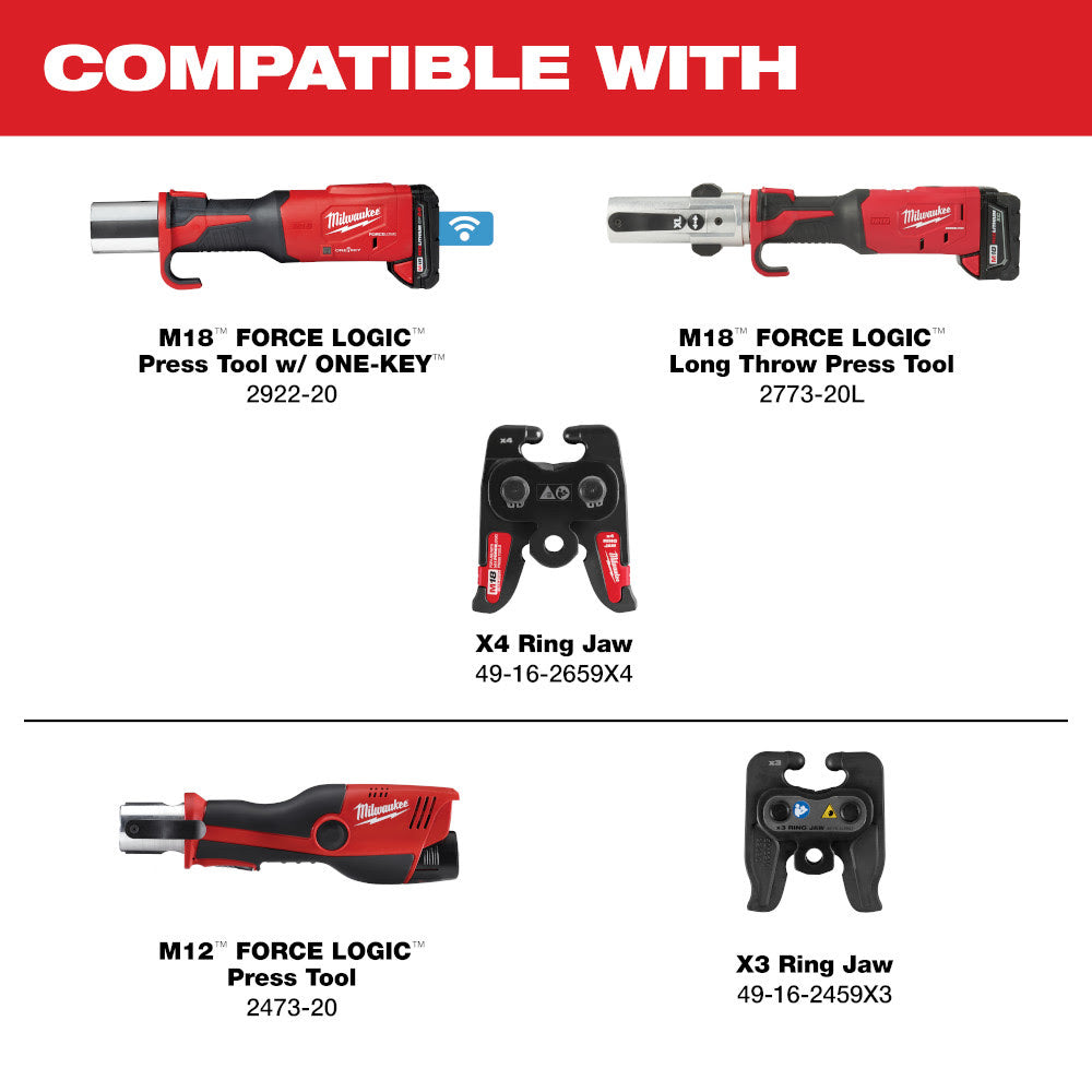 Milwaukee 49-16-2650BX 1/2" IPS-P Pivoting Press Ring for M18 & M12 FORCE LOGIC Press Tools