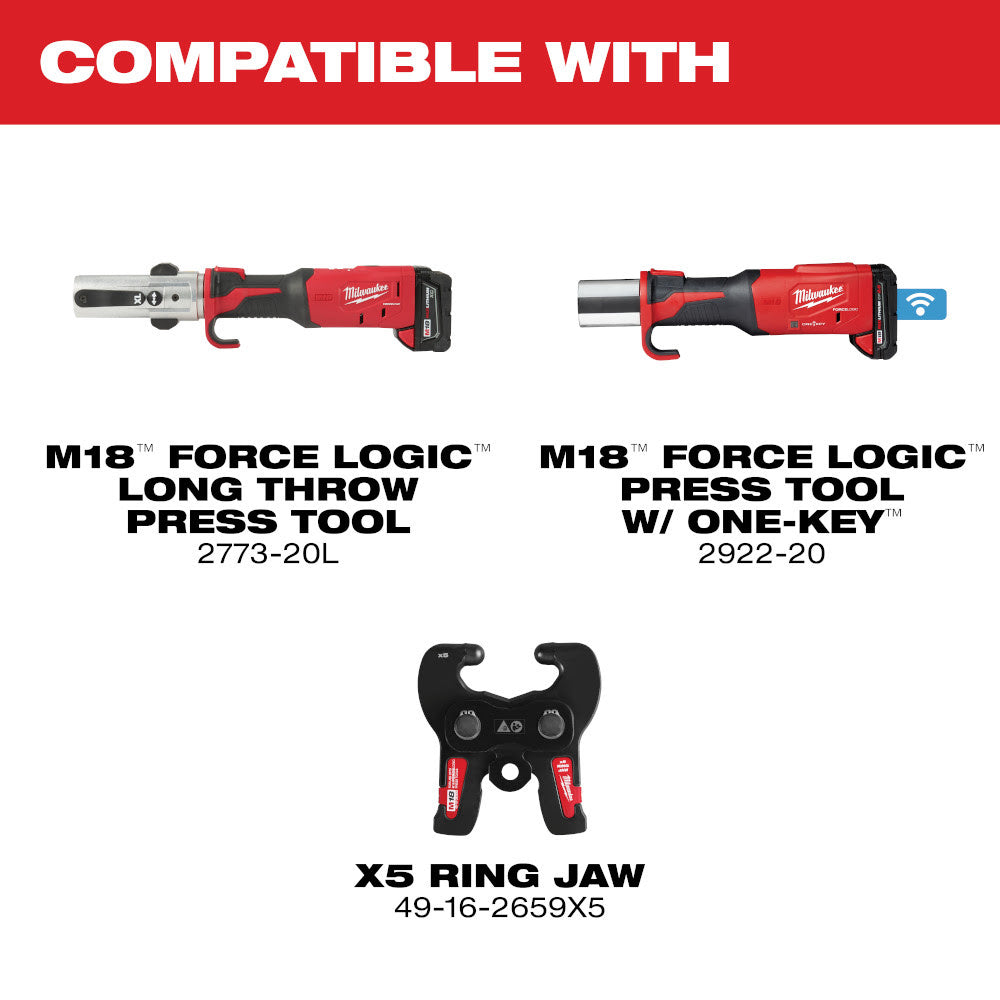 Milwaukee 49-16-2653BX 1-1/4" IPS-P Pivoting Press Ring for M18 FORCE LOGIC Press Tools