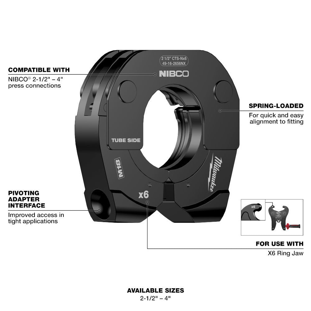 Milwaukee 49-16-2656NX 2-1/2" NIBCO Press Ring for M18 FORCE LOGIC Long Throw Press Tool