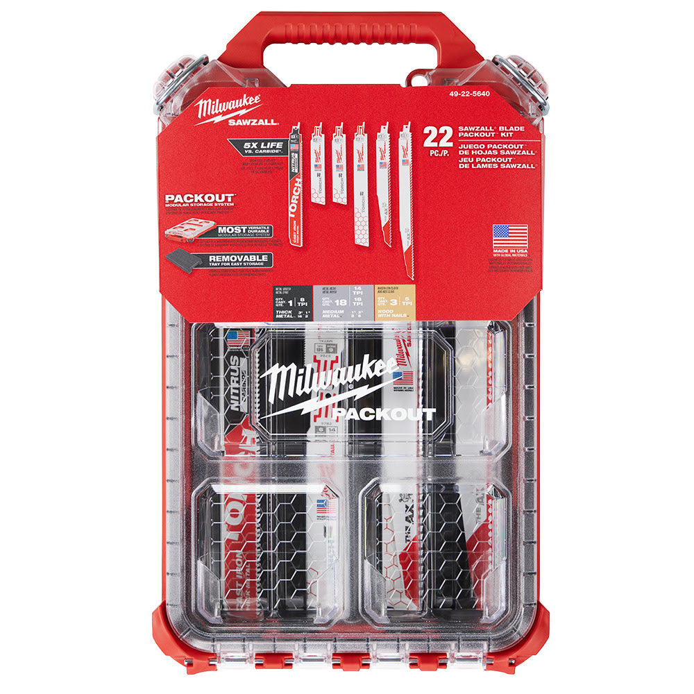 Milwaukee 49-22-5640 22PC SAWZALL Blade PACKOUT Kit - 12