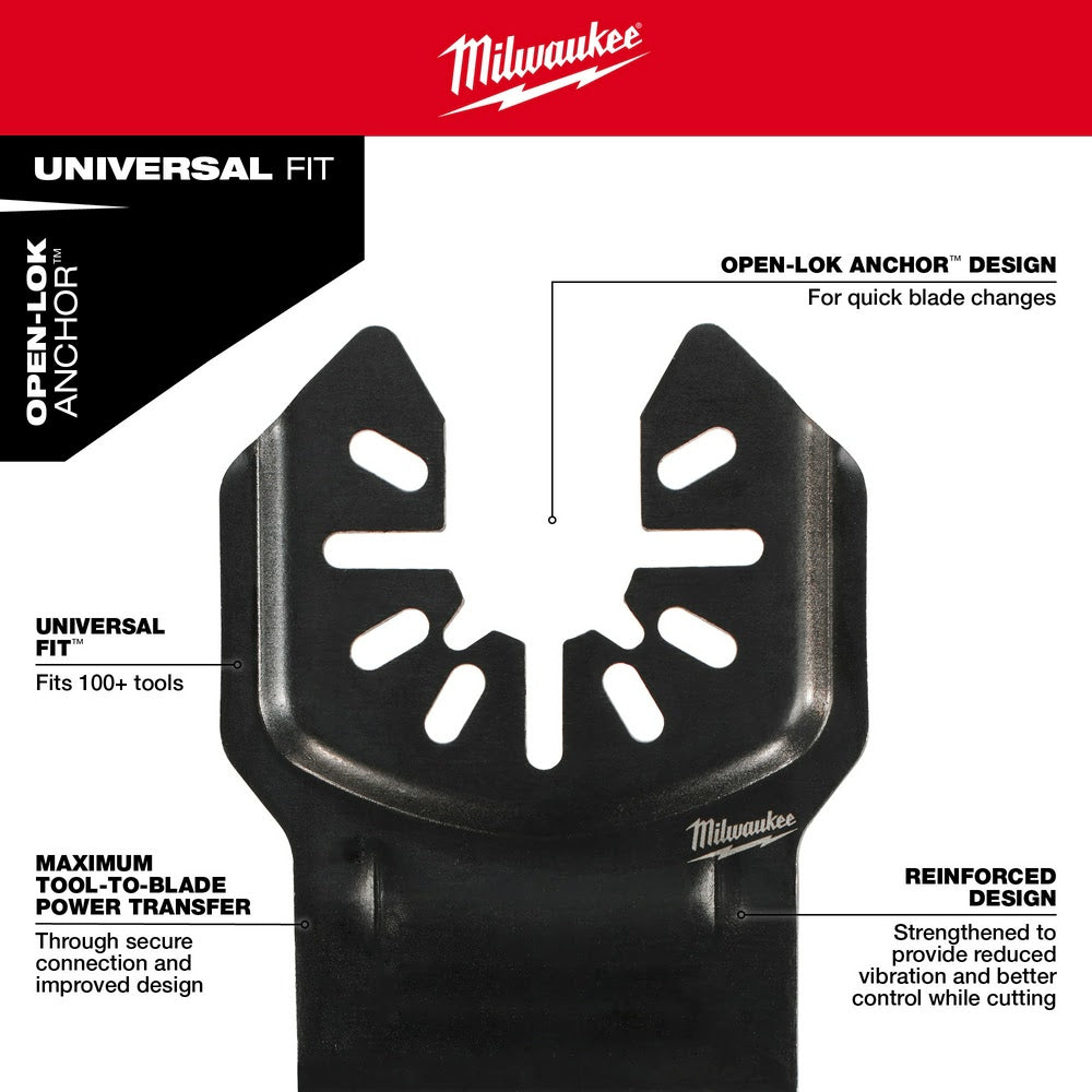 Milwaukee 49-25-1573 NITRUS CARBIDE Extreme Materials Universal Fit OPEN-LOK Multi-Tool Blade 3PK