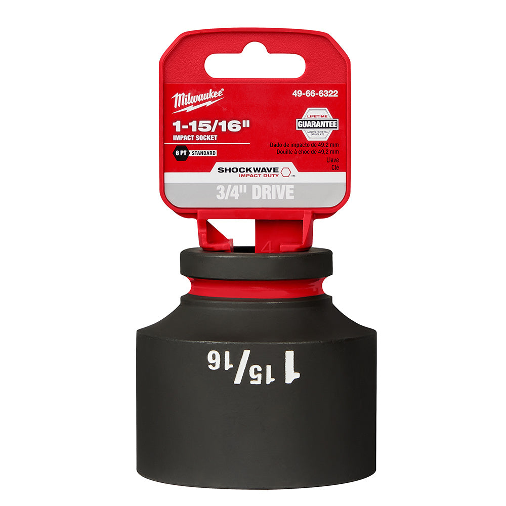 Milwaukee 49-66-6322 SHOCKWAVE Impact Duty™  3/4"Drive 1-15/16" Standard 6 Point Socket