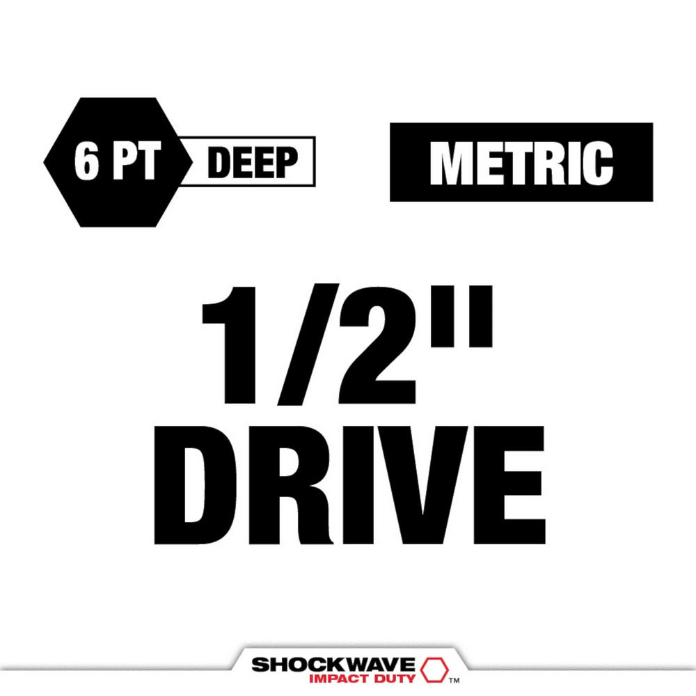 Milwaukee 49-66-7804 SHOCKWAVE Impact Duty 1/2 Drive 19MM Metric Lug Nut Wheel Socket