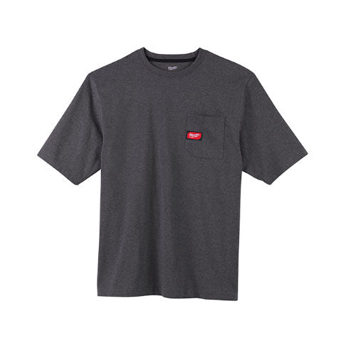 Milwaukee 601G-2X Heavy Duty Pocket T-Shirt (601), Short Sleeve, Gray, 2X - 2