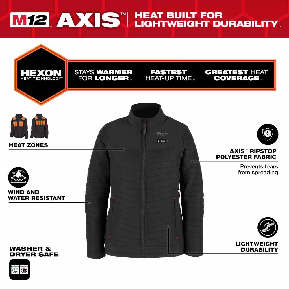 Milwaukee F102B-21 M12 Women's Black Axis Jacket Kit - 2