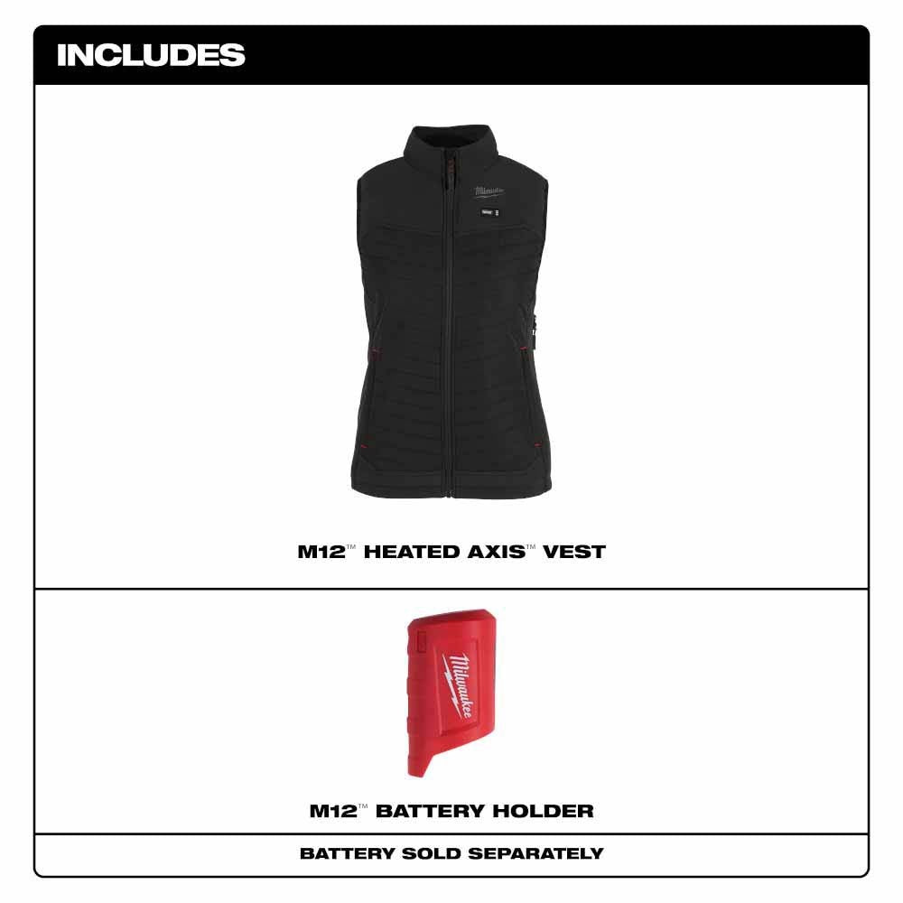 Milwaukee F300B-20 M12 Women's Black Axis Vest Only - 4