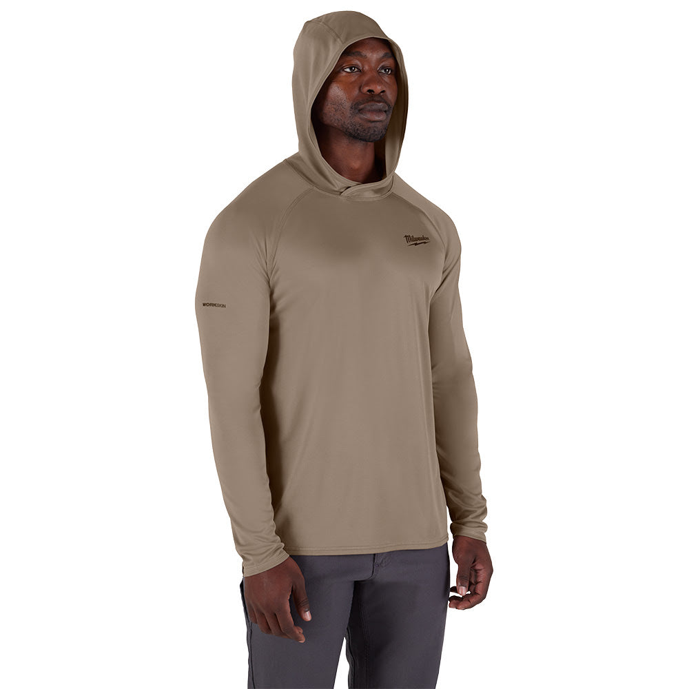 Milwaukee M550N-2X WORKSKIN Hooded Sun Shirt - SANDSTONE 2X - 8